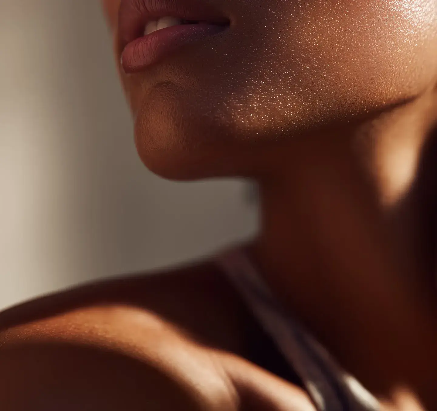Close up of glowing skin